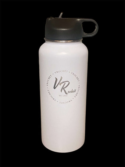 VRochét insulated stainless steel water bottle in Pearl White