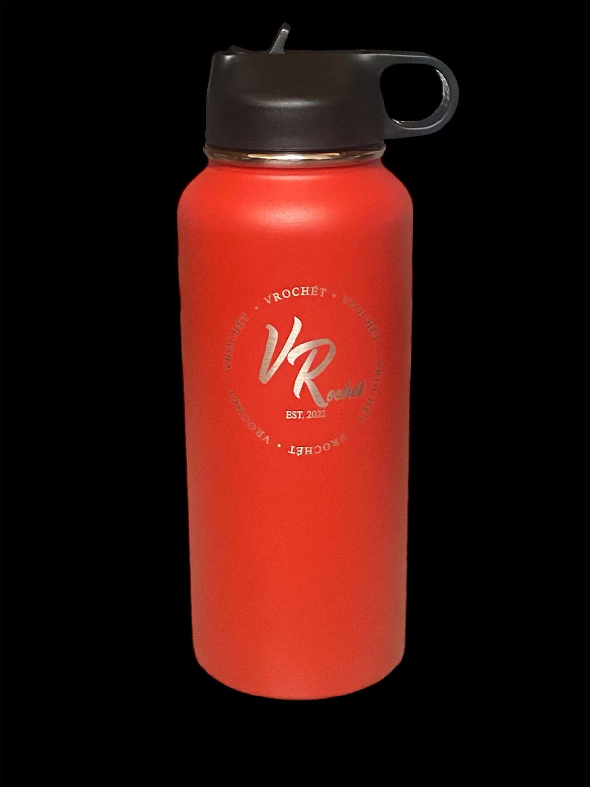  VRochét insulated stainless steel water bottle in Spicy Red